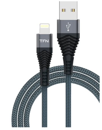 Кабель USB - Lightning TFN FORZA 1м, графитовый (TFN-CFZLIGUSB1MGR) фото