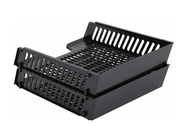 Лоток для бумаг горизонтальный НАБОР 2 шт (358х272х138мм), сетчатые, черные, BRAUBERG-MAXI,231360 фото