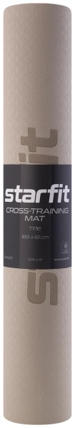 Коврик для йоги STARFIT FM-201 TPE, 183x61х0,4 см черный/серый фото
