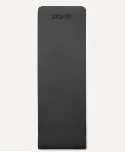 Коврик для йоги STARFIT FM-201, ТПЭ, 0,6 см, 183x61 см, черный фото