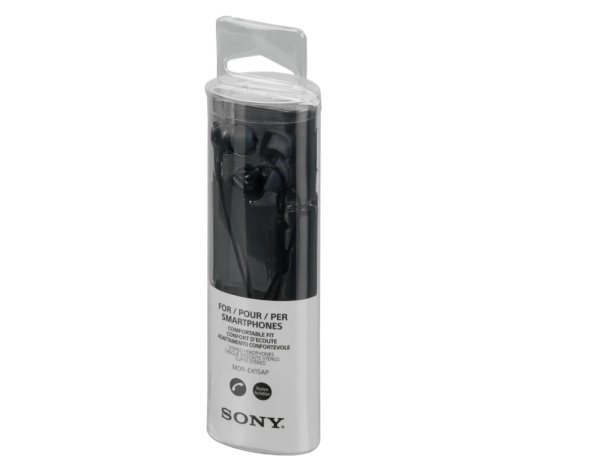 Наушники с микрофоном SONY MDR-EX15AP черный купить ЦИТ Наушники с микрофоном SONY MDR-EX15AP черный фото