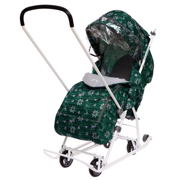 Санки-коляска Ника Наши детки 3-1К скандинавский зеленый НДТ3-1К/6 фото