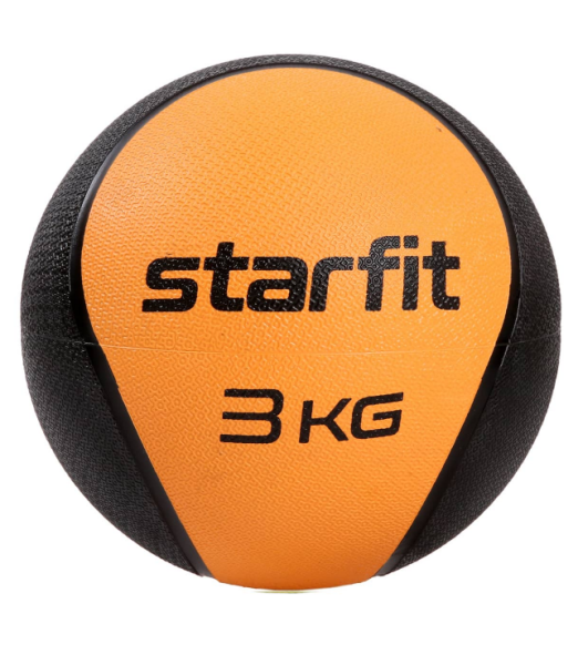 Медбол высокой плотности STARFIT GB-702 3 кг, оранжевый, шт фото