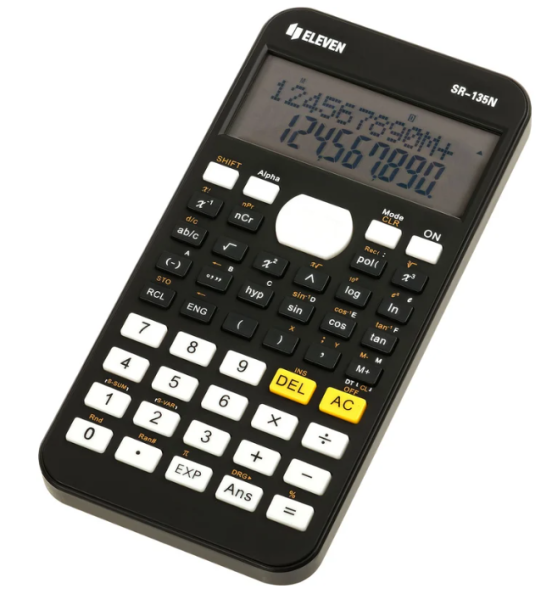 Калькулятор научный Eleven SR-135N, 10+2 разрядов, 240 функций, питание от батарейки, 75,5*148*13мм, фото
