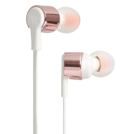 Наушники с микрофоном JBL T210 розовое золото фото