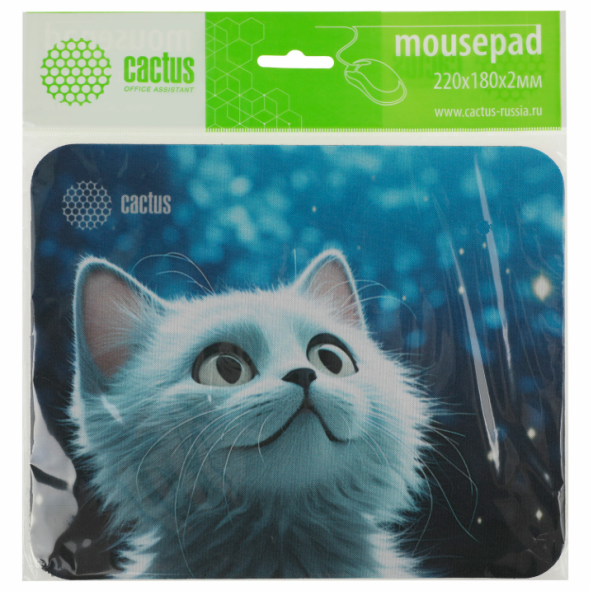 Коврик для мыши Cactus White Cat 220x180x2мм (CS-MPC-P06XS) фото