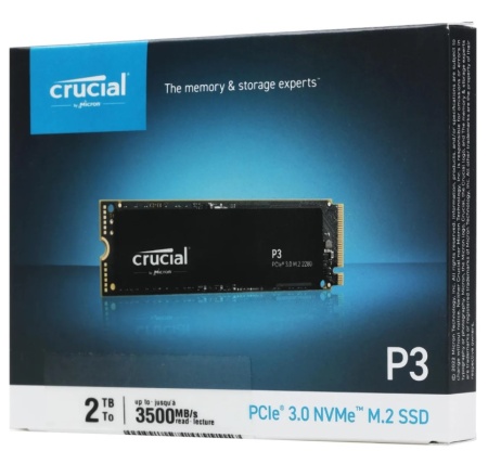 Накопитель SSD 2Tb M.2 2280 Crucial P3 NVMe PCIEx4 (CT2000P3SSD8) фото