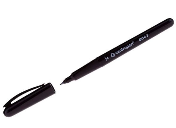 Маркер для CD и DVD ЧЕРНЫЙ CENTROPEN, трехгранная форма захвата, тонкий, 0,6 мм, 4616, ш/к 31652 фото