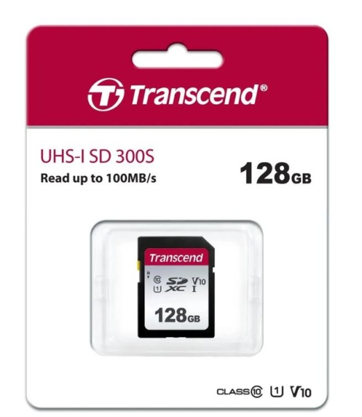 Карта памяти SDXC 128GB Transcend 300S UHS-I U1 (TS128GSDC300S) фото