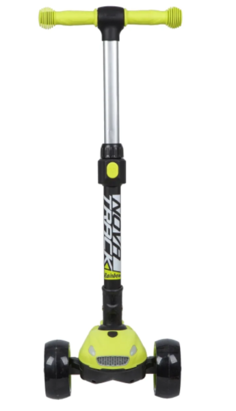 Самокат-кикборд NOVATRACK 120CBP.RAINBOW.LM20 подростковый,  складной механизм с помощью кнопки на п фото