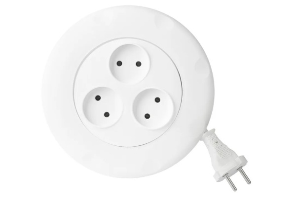 Удлинитель SMARTBUY SBE-10-3-03-W, 3 гнезда 3 метра (10А/2,2кВт) круглый белый фото