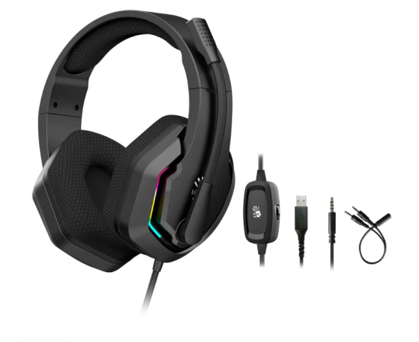 Игровые наушники с микрофоном A4 Bloody G260p USB черный фото