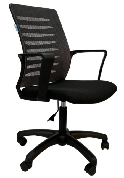 Кресло Helmi HL-M16 "Webstar", спинка ткань-сетка черная/сиденье ткань черная фото