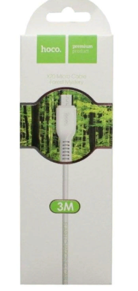 Кабель USB - MicroUSB HOCO X20 3.0м белый (6957531068952) фото