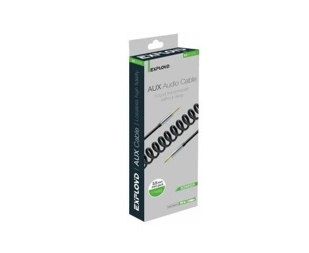 Аудиокабель EXPLOYD EX-K-478 AUX Jack3,5mm(M) - Jack3,5mm(M) 1M SONDER пружина черны фото