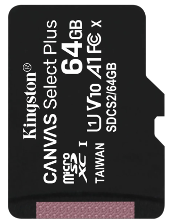 Карта памяти MicroSD 64GB Kingston Class 10 UHS-I U1 (100 Mb/s) (SDCS2/64GBSP) фото