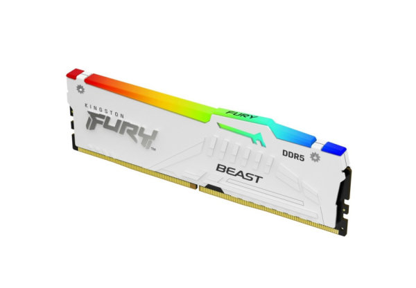 Оперативная память DDR5 16Gb (PC5-44800) 5600MHz Kingston Fury Beast White RGB KF556C40BWA-16 фото