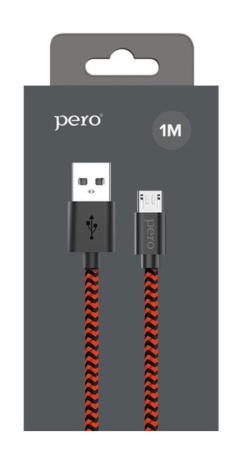 Кабель USB - MicroUSB PERO DC-04 1м красно-черный PRDC-04MU1MRB фото