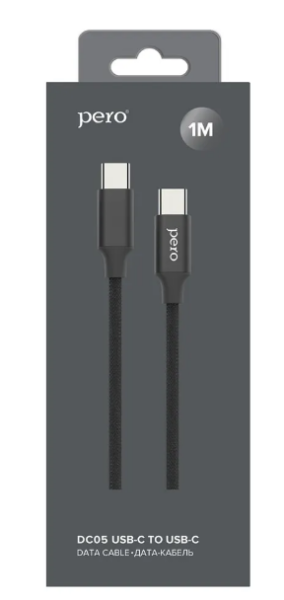 Кабель Type-C - Type-C PERO DC-05 1м черный (PRDC-05TCTC1MB) купить ЦИТ Кабель Type-C - Type-C PERO DC-05 1м черный (PRDC-05TCTC1MB) фото