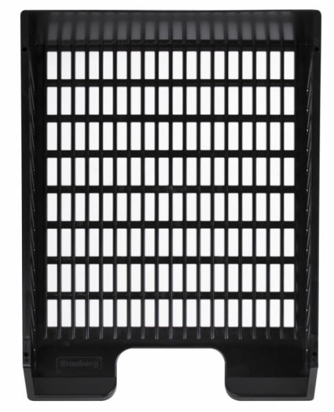 Лоток горизонтальный для бумаг BRAUBERG-MAXI, с пазами, А4 (358х272х69 мм), сетчатый, черный, 231141 фото