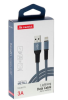 Кабель USB - Lightning "Maverick" C3 1,2м текстиль/металл серый фото