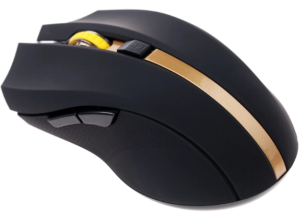 Мышь Oklick 495MW черный/золотистый оптическая (1600dpi) беспроводная USB (6but) фото