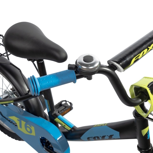 (м) Велосипед детский FOXX 16"163SIMPLE.BK5 чёрный, сталь, тормоз нож, крылья, багажник, полная защ фото