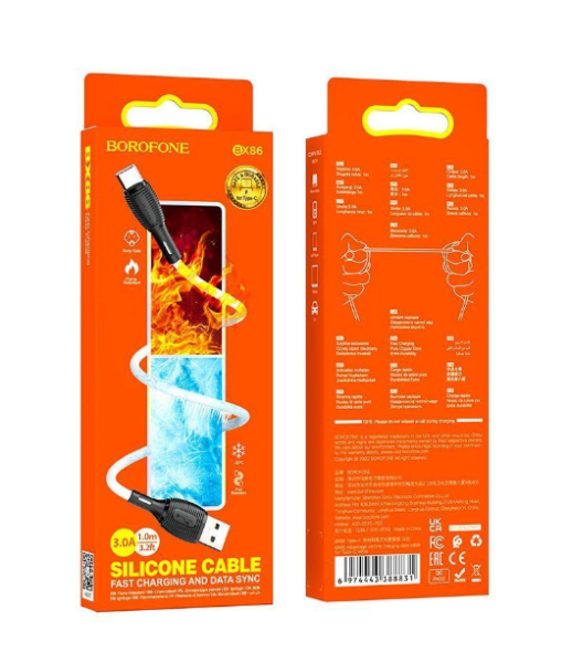 Кабель USB - Type-C Borofone BX86 Advantage, 1.0м, 3.0A,белый купить ЦИТ Кабель USB - Type-C Borofone BX86 Advantage, 1.0м, 3.0A,белый фото