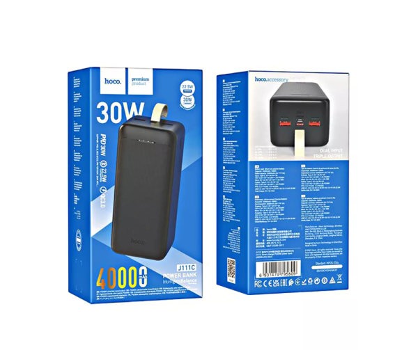 Аккумулятор внешний HOCO J111C Smart 40000mAh черный (6931474795809) фото