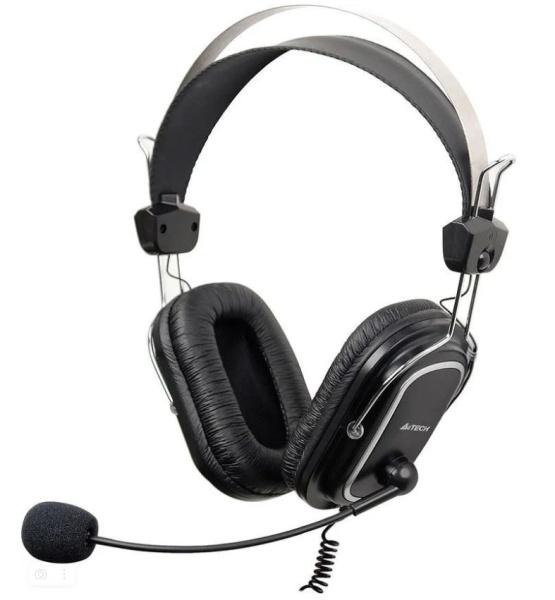 Наушники с микрофоном A4Tech HU-50 черный 2м накладные USB оголовье фото