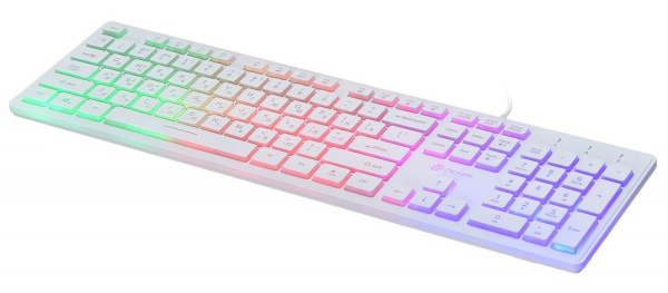 Клавиатура Oklick 550ML белый USB slim Multimedia LED фото