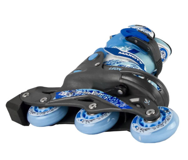 Роликовые коньки MaxCity LEON синий р.30-33 фото