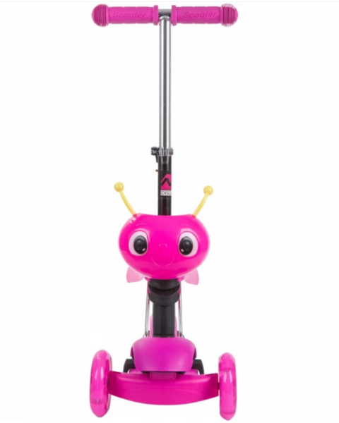Самокат-кикборд NOVATRACK 120S.DISCOKIDS.PN9 Saddle для детей, трансформер, свет.колеса PU 120*90мм, фото