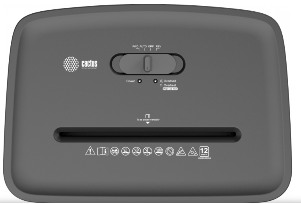 Шредер Cactus CS-SH-E5 (секр.P-4)/фрагменты/12лист./20лтр./скрепки/скобы/пл.карты  фото