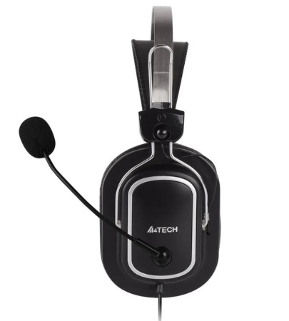 Наушники с микрофоном A4Tech HU-50 черный 2м накладные USB оголовье фото