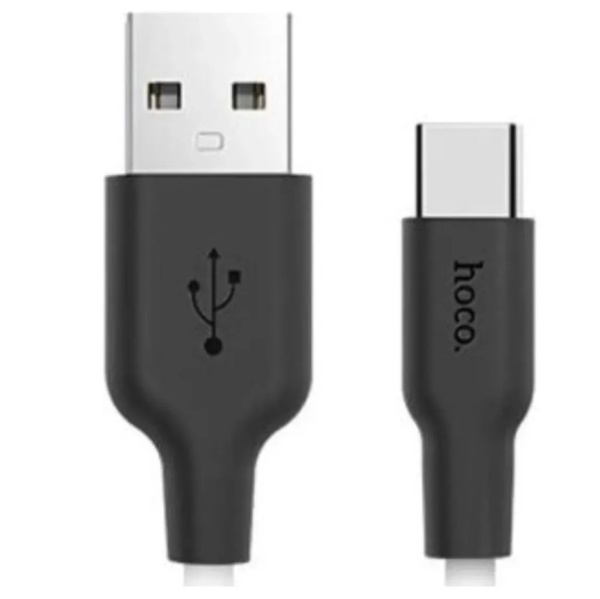 Кабель USB - Type-C HOCO X21 1.0m ч/б (6957531071402) фото