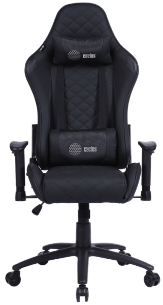Кресло игровое Cactus CS-CHR-030BL черный эко.кожа с подголов. крестов. сталь  фото
