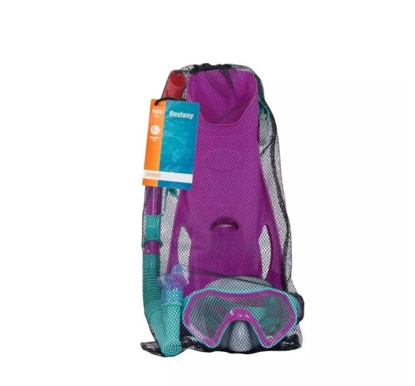 Комплект для плавания маска+трубка+ласты от 7 лет, размер ласт 37- 41, АССОРТИ, BESTWAY, 25046 фото