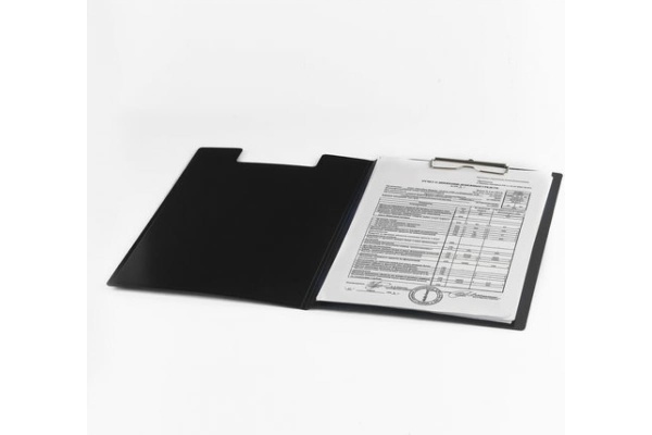 Папка-планшет BRAUBERG"Contract", А4 (315х230 мм)223489, с прижимом и крышкой, пластиковая, черная, фото