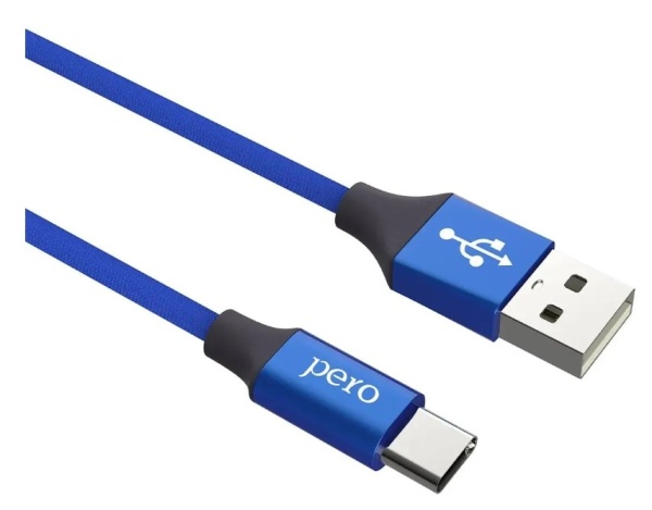 Кабель USB - Type-C PERO DC-02 1м синий (PRDC-02TC1MBL) фото
