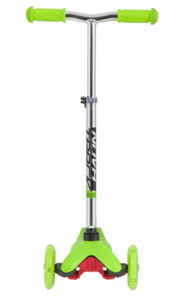 Самокат-кикборд NOVATRACK 120H.DISCOKIDS.GN20 детский, свет.колеса PU пер.120*24  задн.76*24мм, эрго фото