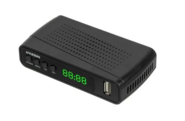Ресивер эфирный цифровой Hyundai H-DVB520 + WiFi-адаптер черный фото