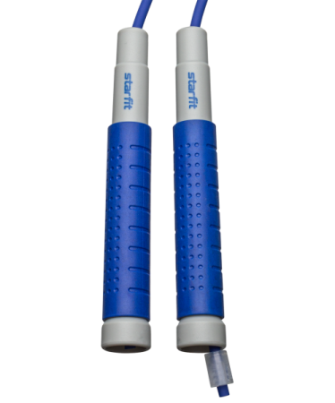 Скакалка STARFIT RP-401 c силиконовыми ручками, 3 м, синий фото