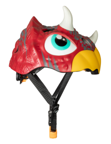 Шлем детский STG Triceraptors, обхват 49-55 см, красный с желтым Х126532 фото