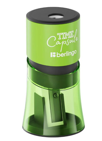 Точилка пластиковая Berlingo "TimeCapsule" 2 отверстия, контейнер, ассорти фото