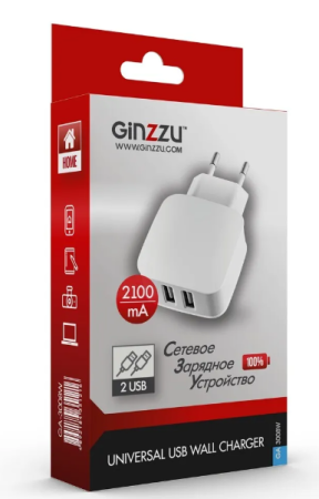 Сетевое зарядное устройство GINZZU GA-3008W купить ЦИТ Сетевое зарядное устройство GINZZU GA-3008W фото