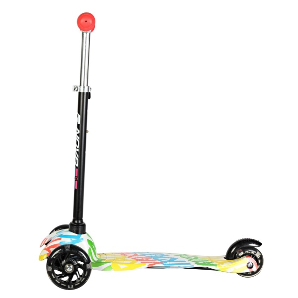 Самокат-кикборд NOVATRACK 120H.DISCOKIDS.WB24 Graffiti, черный с белым фото