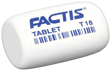 Ластик FACTIS Tablet T 18 (Испания), 45х28х13 мм, белый, скошенный край, CMFT18 фото