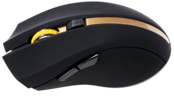 Мышь Oklick 495MW черный/золотистый оптическая (1600dpi) беспроводная USB (6but) фото
