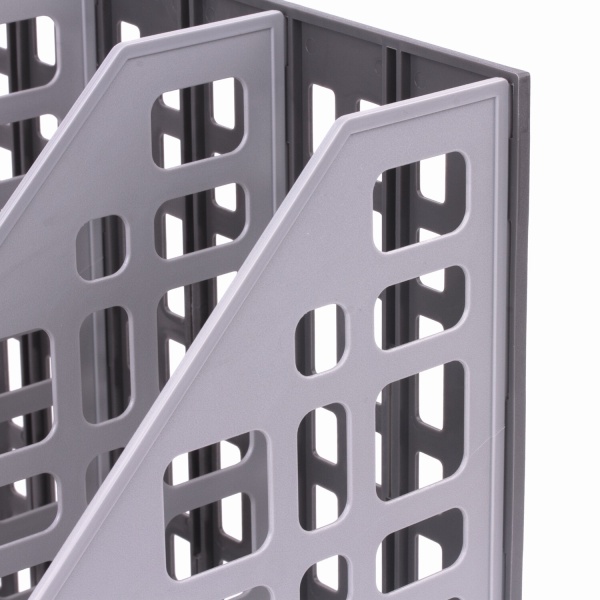 Лоток вертикальный для бумаг BRAUBERG "MAXI Plus", 240 мм, 3 отдел, сетчатый, сборный, серый,237014 купить ЦИТ Лоток вертикальный для бумаг BRAUBERG "MAXI Plus", 240 мм, 3 отдел, сетчатый, сборный, серый,237014 фото